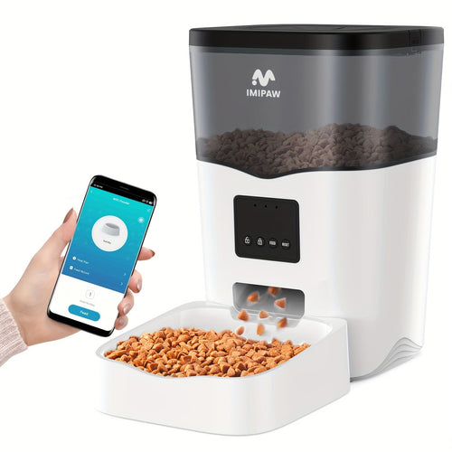 Smart WiFi Cat Feeder 3L Automatic Pet Food Dispenser with App Control – Up to 10 Meals Per Day, Camera & Voice Assistant Compatible, USB-Powered, Remote Monitoring for Cats & Dogs