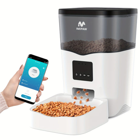 Smart WiFi Cat Feeder 3L Automatic Pet Food Dispenser with App Control – Up to 10 Meals Per Day, Camera & Voice Assistant Compatible, USB-Powered, Remote Monitoring for Cats & Dogs