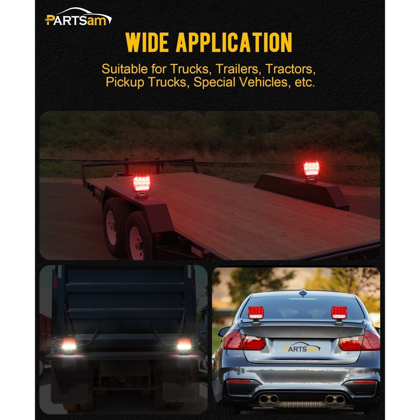 Wireless Magnetic Trailer Light Kit 26 LED Towing Tail Lights with 7-Pin Plug – Stop Turn Brake Backup Reverse IPX5 Waterproof 100FT Range for Trucks & Trailers 12-24V