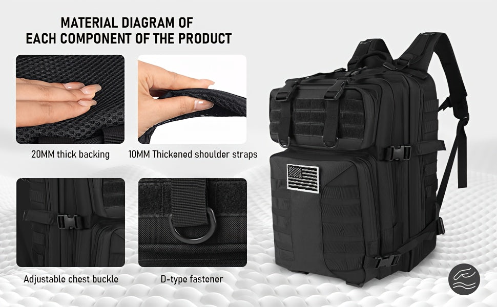 50L High Capacity Tactical Backpack Unisex – MOLLE Military Bag for Camping, Fishing, Hunting, Hiking & Travel – 13 Color Options Including Handbag & Storage Bag Variants