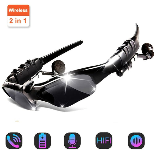 Smart Driving Bluetooth Glasses with Wireless Headphones – Stereo Music Hands-Free Calls Navigation, Noise-Cancelling Microphone, Open Ear Wearable Tech Eyewear for Driving Outdoor Sports Activities