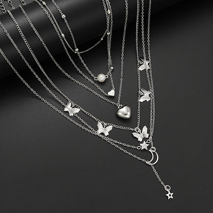 108pcs Imitation Pearl Jewelry Set for Women – Geometric Heart Butterfly Star Stackable Rings Earrings Necklace Bracelet, Fall Winter Fashion Accessories for Party Vacation Dating Holiday Gift