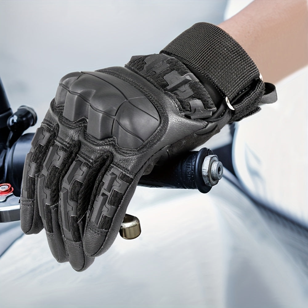 Tactical Full Finger Gloves with Touchscreen Compatibility Anti-Skid Wear-Resistant for Motorcycle Hiking Camping Hunting Shooting Cycling Outdoor Sports Men Women Black