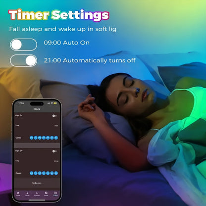 RGB LED Light Strip 50ft to 260ft – Color Changing with 44-Key Remote Control, DIY Mode, Dimmable, for Bedroom, Living Room, Christmas, Holiday Party & Home Decoration