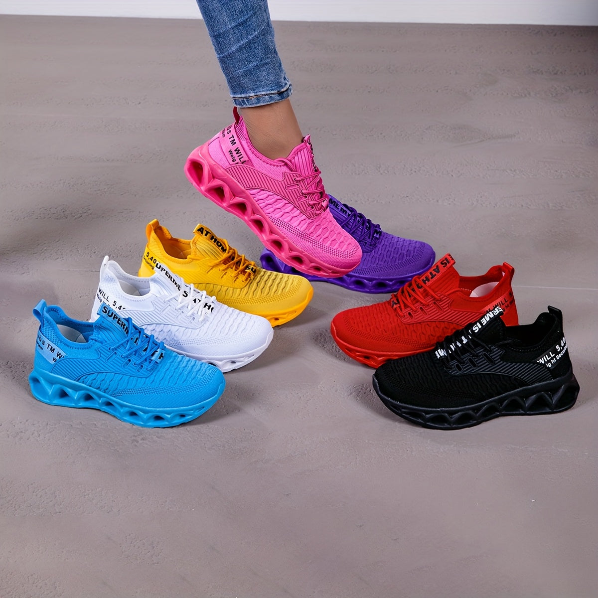 Women's Blade Sneakers – Breathable Non-Slip Walking & Running Shoes with Blade Sole, Fashion Athletic Trainers for Gym, Sports, Tennis & Work, Sizes US 6.5–12.5, Multiple Colors