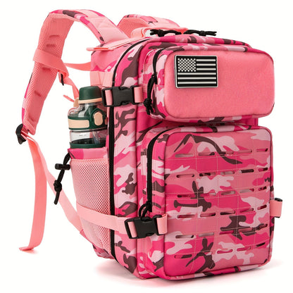 25L MOLLE Tactical Laptop Backpack for Men Women – Military Bug Out Bag Hiking Daypack with Dual Cup Holders, 9 Colors, Office & Outdoor Travel Pack