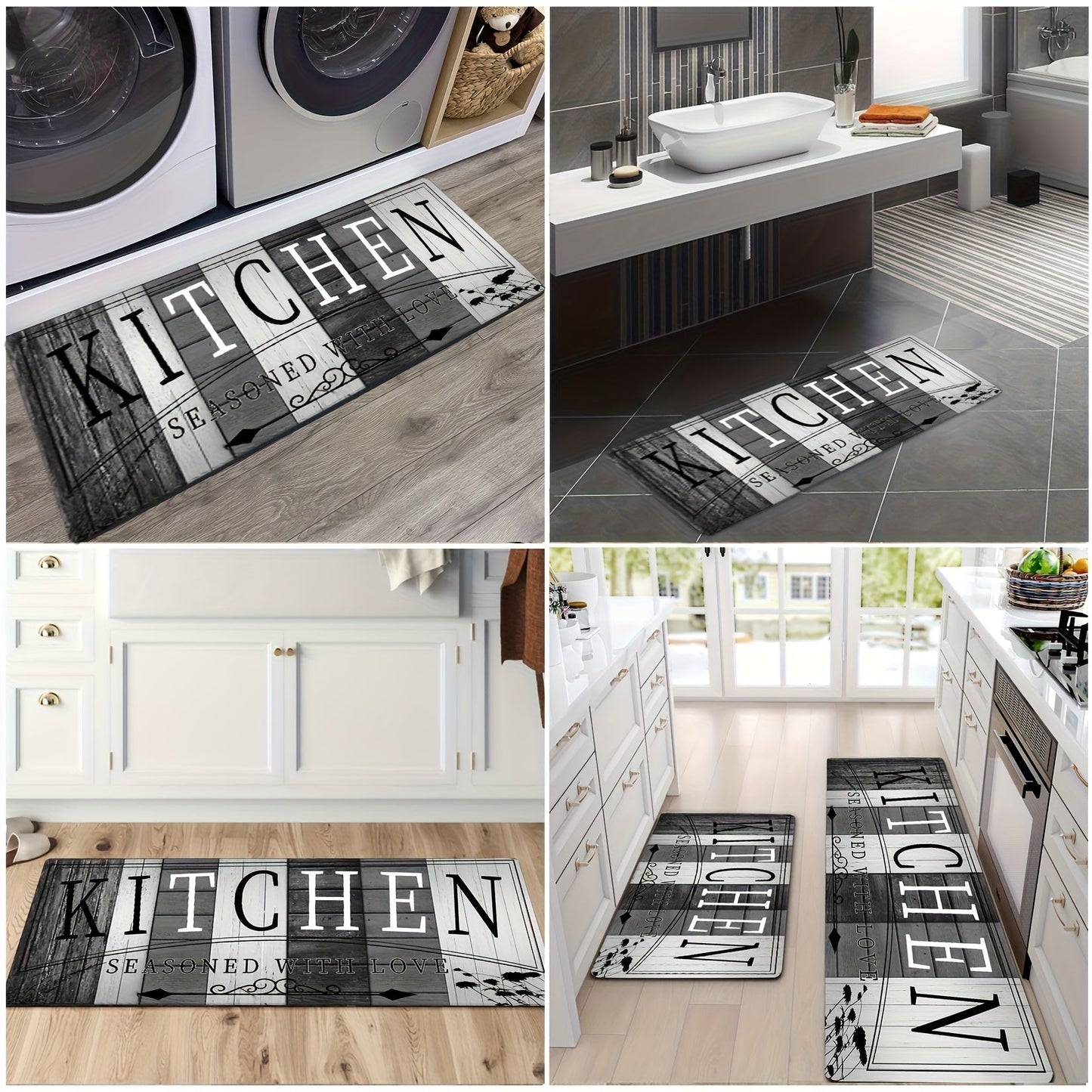 Non-Slip Absorbent Kitchen Mat | Premium Print Anti-Fatigue Floor Rug | Washable Door Mat for Kitchen Bathroom Laundry Bedroom Hallway | Wood Grain & Solid | Multiple Sizes 20x31.5" to 23.6x71"