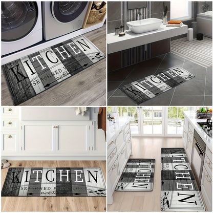 Non-Slip Absorbent Kitchen Mat | Premium Print Anti-Fatigue Floor Rug | Washable Door Mat for Kitchen Bathroom Laundry Bedroom Hallway | Wood Grain & Solid | Multiple Sizes 20x31.5" to 23.6x71"