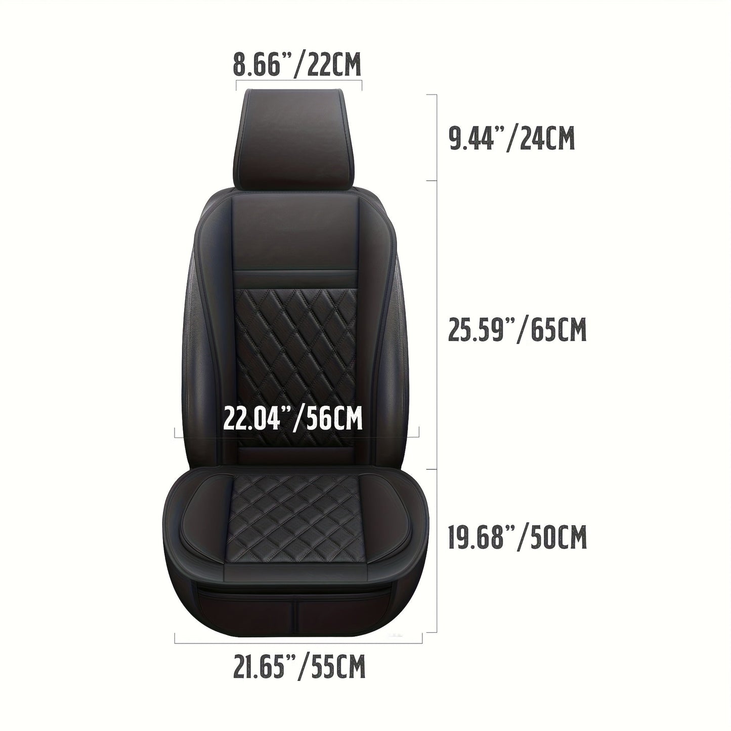 Universal Front Car Seat Covers 2-Pack Full Surround High-Back Bucket Seat Protector Anti-Slip Easy Install for Cars SUVs Trucks - Multiple Colors & Styles