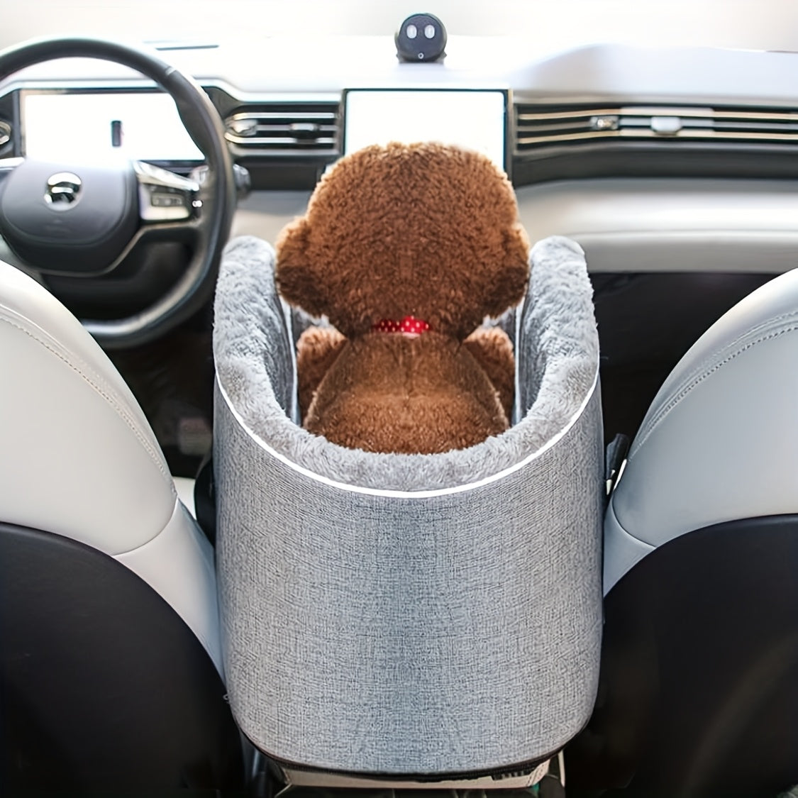 Dog Car Seat Booster for Small & Medium Pets – Portable Pet Travel Bag with Secure Buckle Closure, Elevated View, Polyester Construction for Dogs & Cats in Car