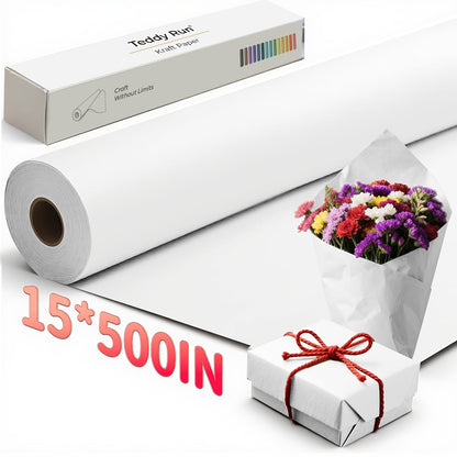 Kraft Paper Roll 80GSM for Gift Wrapping, Bouquet Flower Packing, Bulletin Board, Craft Art, Moving & Shipping – Available in Black, Red, Brown & White – Multi-Size Wrapping Paper Roll