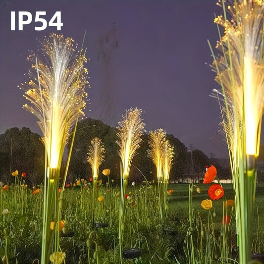Solar Powered Golden Grass Garden Lights – Energy-Efficient Outdoor Decorative Stake Lights for Yard, Patio & Balcony, Nickel Battery, Semi Flush Mount, Available in 1pc or 2pcs