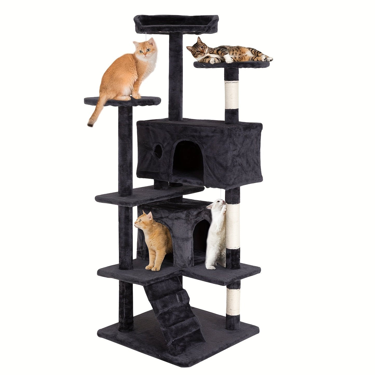 Multi-Level Cat Tree Tower with Scratching Post – Indoor Kitten Activity Center Playhouse, Easy to Assemble, Available in 22"/54"/60"/70" Heights & 7 Colors, Perfect Cat Gift