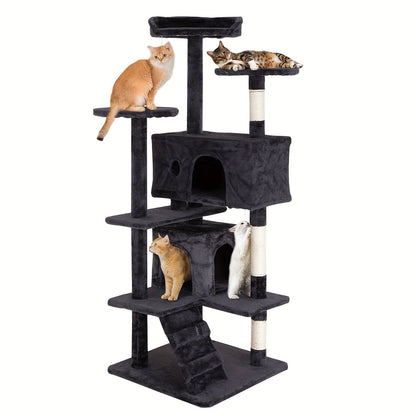 Multi-Level Cat Tree Tower with Scratching Post – Indoor Kitten Activity Center Playhouse, Easy to Assemble, Available in 22"/54"/60"/70" Heights & 7 Colors, Perfect Cat Gift