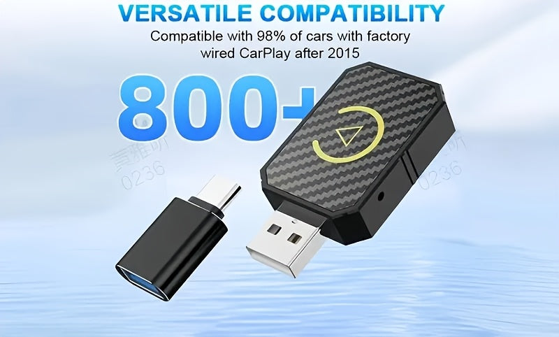 Mini Wireless CarPlay Adapter 2025 Upgraded – Plug & Play Wired to Wireless CarPlay Dongle for Apple iPhone & Android, Low Latency, Fast Stable Connection, No Battery Required, USB Set Included