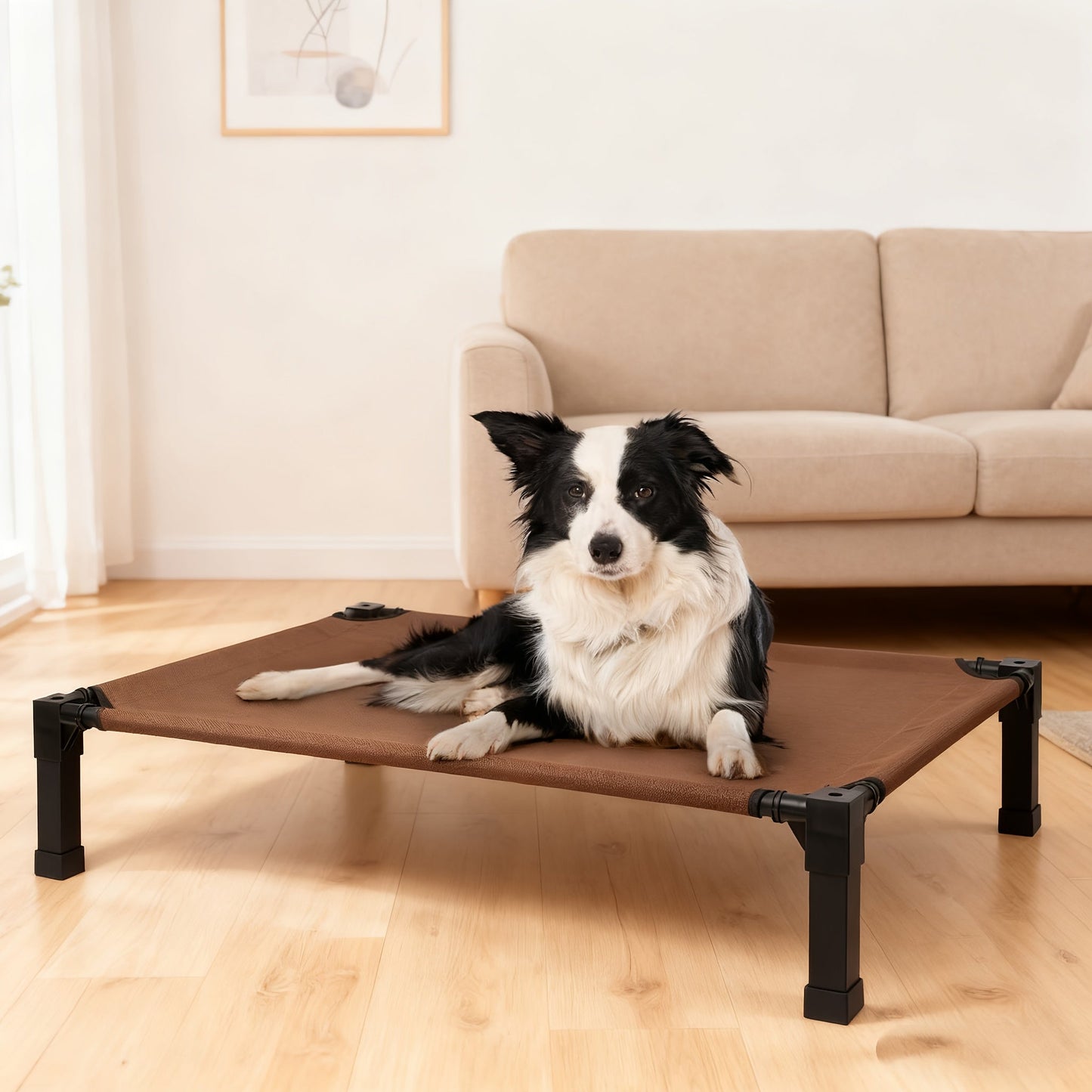 Cooling Elevated Dog Bed Raised Cot with Breathable Mesh & Metal Frame – Washable Portable No-Slip Dog Cot for Indoor & Outdoor Use, Available in 4 Sizes & 7 Colors for All Breeds