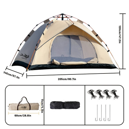 Automatic Instant Setup Camping Tent 1-4 Person All-Season Windproof Lightweight Tent with Dual Doors & Mesh Windows for Camping Hiking Travel – Durable Portable Outdoor Shelter