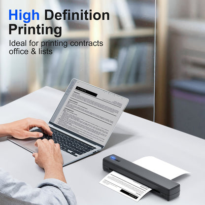 Portable Inkless Thermal Printer Wireless – D810B A4 & US Letter 8.5x11 Mobile Printer, 200 Sheets Per Charge, Compatible with iPhone Android & Laptop, for Home Office School Travel, Includes 20 Sheets