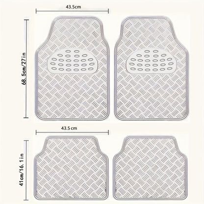 4-Piece Car Floor Mats Set Waterproof All-Weather Heavy Duty - Non-Slip Dustproof Easy Clean Universal Fit for SUV Truck Sedan, Full Coverage Interior Protection Mats in Multiple Colors