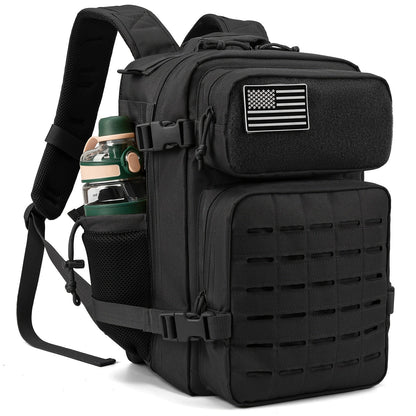 25L MOLLE Tactical Laptop Backpack for Men Women – Military Bug Out Bag Hiking Daypack with Dual Cup Holders, 9 Colors, Office & Outdoor Travel Pack