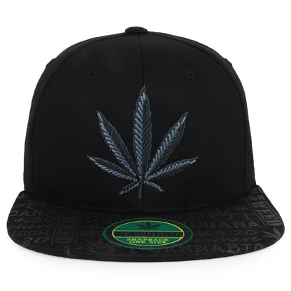 Rasta MJ Leaf 3D Embroidered Flat Bill Snapback Cap – Hip Hop Reggae Hat, Adjustable Snapback, One Size Fits Most, Unisex Streetwear Baseball Cap