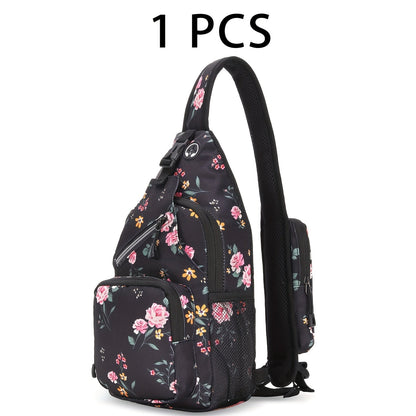 Large Capacity Crossbody Shoulder Bag for Men & Women – Multi-Purpose Embroidered Sports Style Travel Bag with Secure Zipper, Hands-Free Daily Commute & Outdoor Use, Multiple Colors