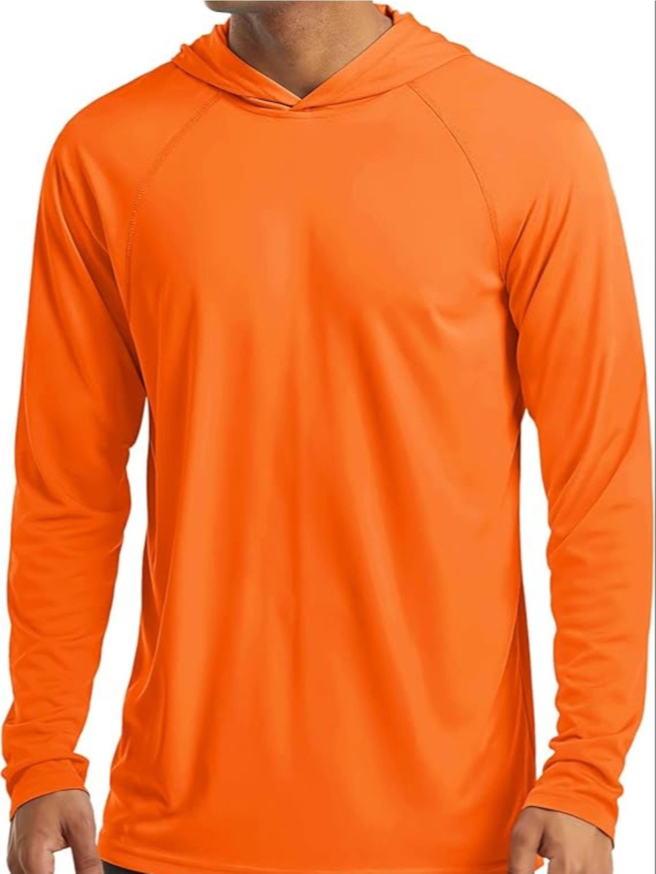 Men's UPF 50+ Sun Protection Long Sleeve Hoodie – Quick-Dry Moisture-Wicking Lightweight UV Shirt for Hiking, Fishing & Outdoor Activities, High Visibility Active Wear, Sizes S-XXXL