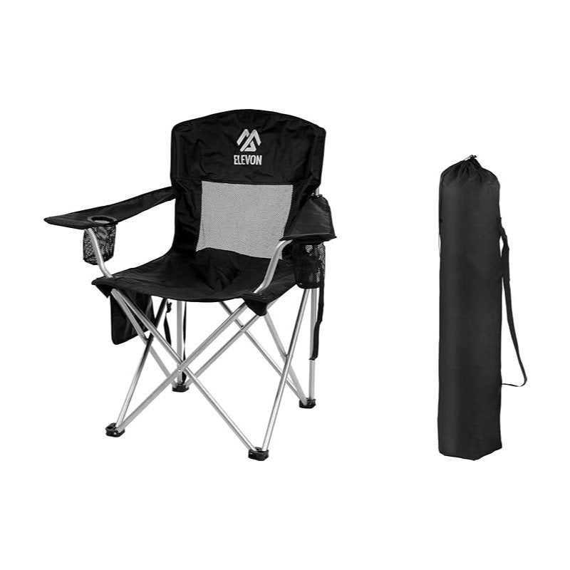 Folding Camping Chair with Tilting Canopy Sunshade – 225LBS Capacity, 22.8" Wide Seat, Mesh Cup Holder & Carry Bag, Portable Beach Lawn Chair for Camping, Hiking & Outdoor Events – 9 Color Options