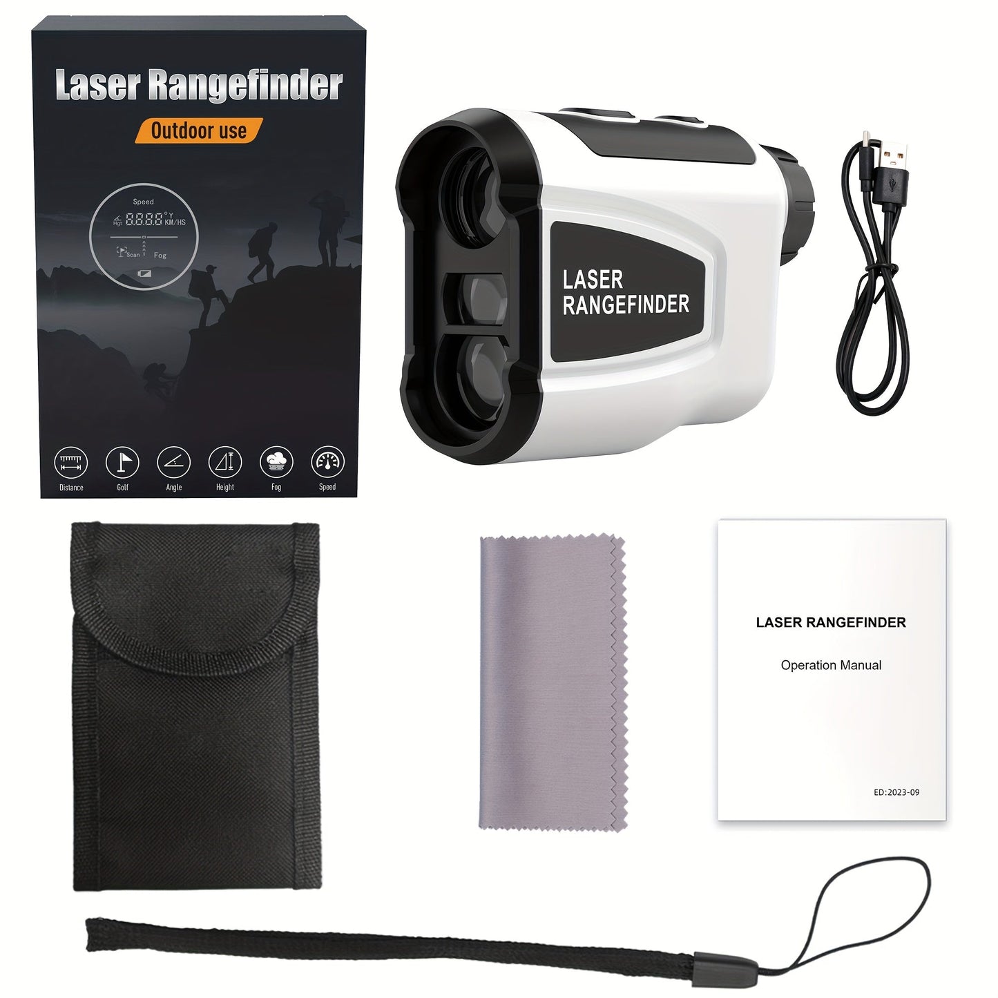 1200 Yard Laser Golf Rangefinder 6X Magnification Slope Switch Pulse Vibration Target Lock Type-C Rechargeable – Trajectory Compensation for Golf & Hunting