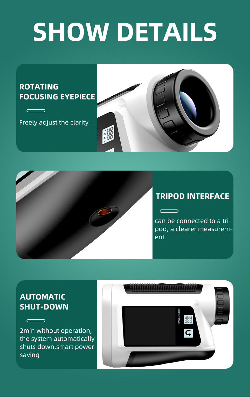 Nohawk 1000 Yard Laser Rangefinder with Side Color Display USB Rechargeable English Voice Broadcast Slope Compensation Vibration Alerts 9 Modes M Yard Ft for Golf Hunting Disc Golf Black White