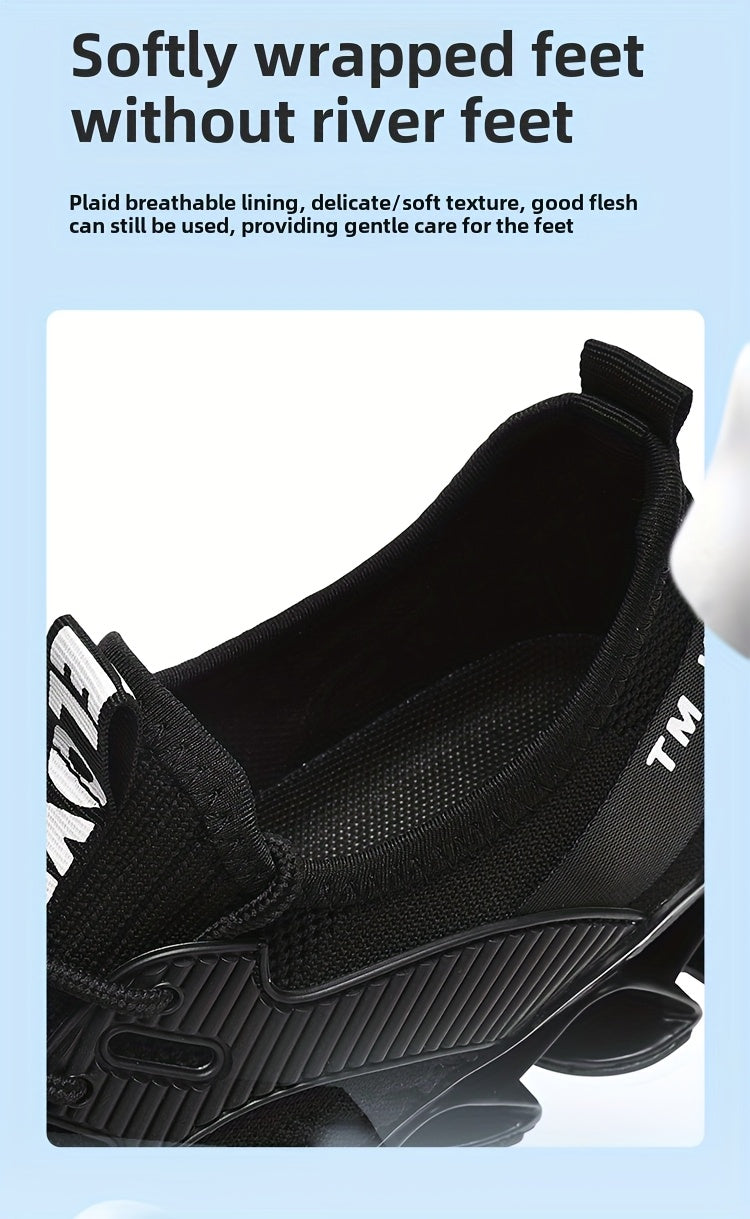 Men's Breathable Running Shoes Lightweight Fish Scale Fabric Upper Durable Outsole Low Top Lace-Up for Running Hiking Walking Casual Sports White Black US 7-13.5