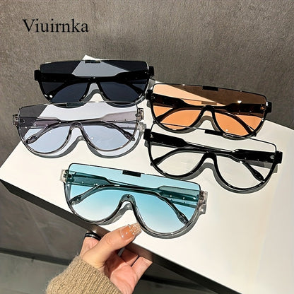 Oversized Semi-Circular Sunglasses for Men & Women – UV Protection, Glare-Resistant Lenses, 5 Colors – Trendy Unisex Shades for Travel, Beach & Daily Wear