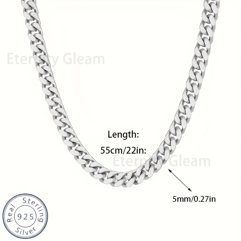 925 Sterling Silver Cuban Chain Necklace for Men – Bold Fashion Link Chain, 20-24 Inch, Gift Box Included, Perfect for Birthday, Valentine’s Day, Christmas & Holiday Gifts