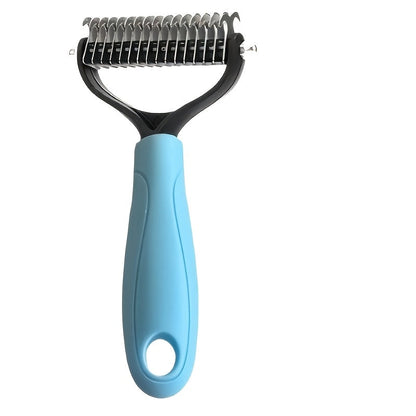 Pet Dematting Comb 2 Pack Double-Sided Undercoat Rake for Cats & Dogs – Stainless Steel Deshedding Brush Removes Mats Tangles Loose Fur Large & Small