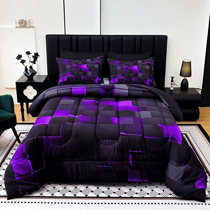 Quilted Comforter Set Twin Queen King Size – Soft Diamond Pattern Quilt with Pillowcases Ultra-Fine Fiber Fill Lightweight Breathable All-Season Bedding 2/3 Piece Multiple Colors