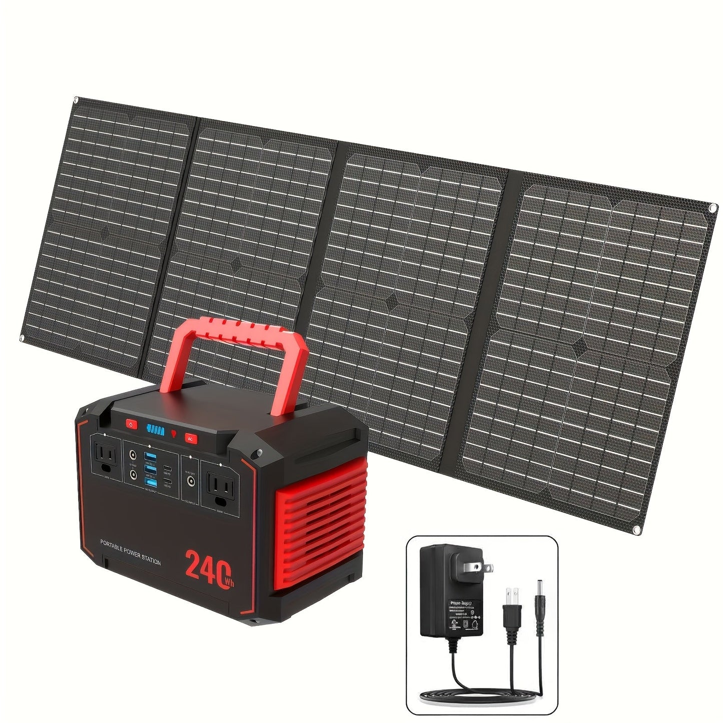 88.8Wh Portable Solar Generator Power Station with 30W Solar Panel – 24000mAh AC/DC/USB-C Backup Battery for Camping, Emergency, CPAP, Fans, Laptops & Outdoor Home Use – Solar Panel Optional