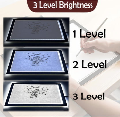 LED Light Pad A2 A3 A4 Adjustable Brightness Dual Light Strip Tracing Board Diamond Painting Sketching Drawing Art Light Box