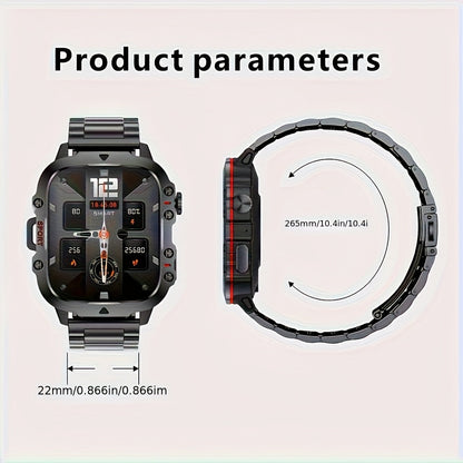 Smartwatch for Men & Women – Full Touch Fitness Tracker, Wireless Calling, 100+ Sports Modes, Watch Faces, App Connectivity, Remote Camera, Music Playback, Weather Forecast, Alarm Clock, LED Light