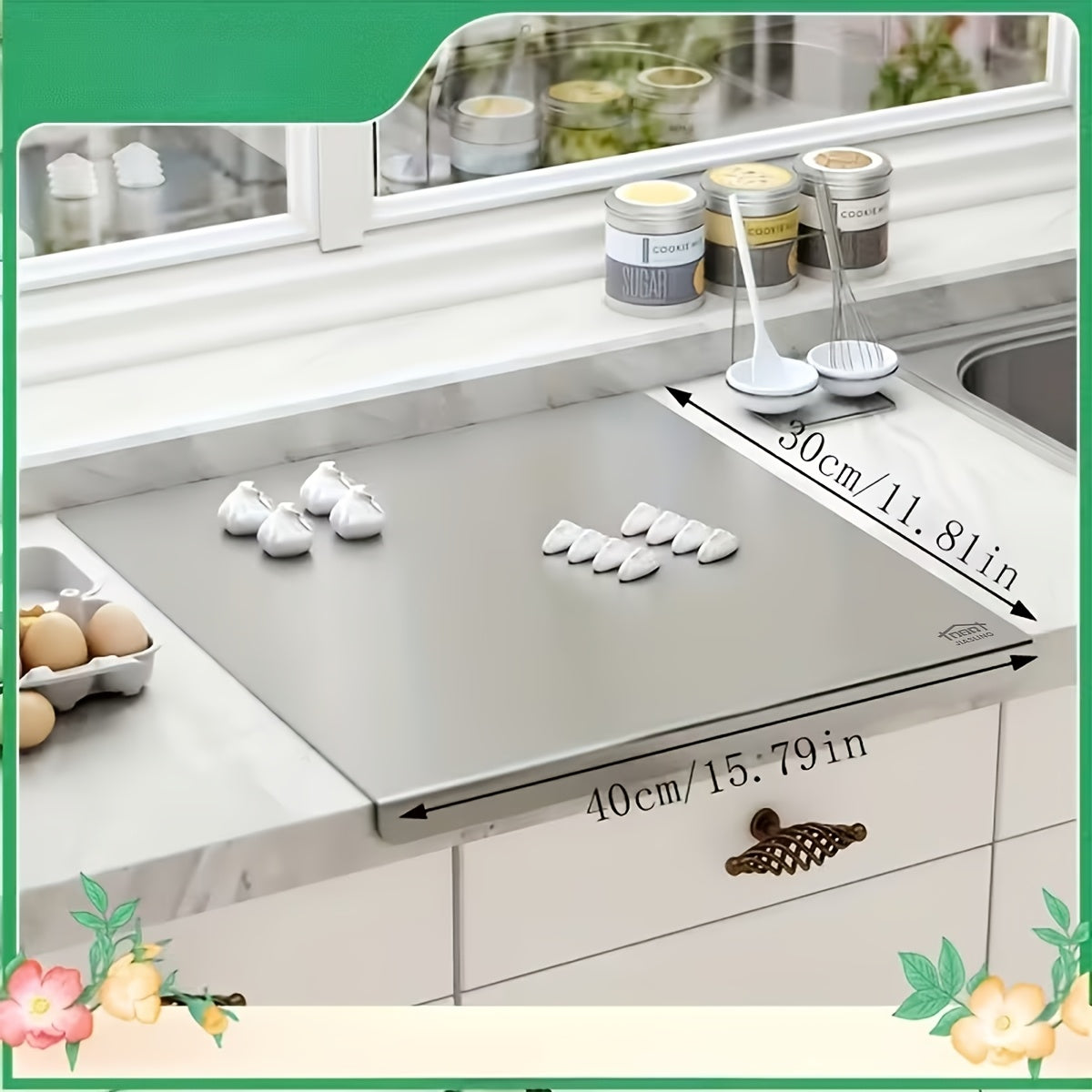 304 Stainless Steel Cutting Board – Rust-Proof Butcher Block Kitchen Prep Board, Easy to Clean, Available in 3 Sizes (15.75”×11.81”, 19.69”×15.75”, 23.62”×15.75”)