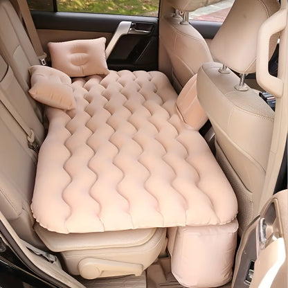 SUV Air Mattress Inflatable Car Bed for Camping & Travel - Universal Flocked Blow Up Mattress for SUV Trunk Back Seat, Portable Car Camping Bed with Storage Bag & Repair Kit, Road Trip Accessories