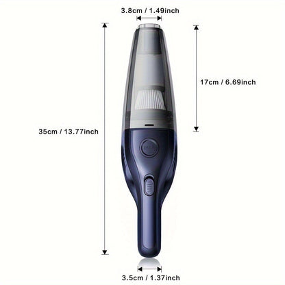 Cordless Handheld Vacuum Cleaner 5000Pa Strong Suction USB Rechargeable Portable Wireless Vacuum for Car Interior, Home, Office & Pet Hair – 40dB Low Noise, 2000mAh Battery, One-Click Dust Empty