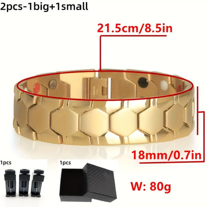 Men's Titanium Steel Spherical Magnetic Bracelet – Stylish Minimalist Wristband for Men, Perfect Father's Day Gift in Black Silver Gold