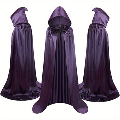 Halloween Black Death Cape 59 Inch Gothic Vampire Cloak for Adults – No Assembly Required, Flowing Silhouette Costume for Horror House, Carnival, Cosplay, Party, Festive Decoration