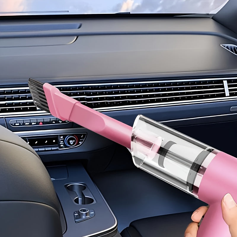 12V Handheld Car Vacuum Cleaner, Powerful Wired Portable Car Vacuum for Pet Hair & Dust Removal, Silent Motor, Accessories Kit Included, Compact Design for Car Interior Cleaning – Pink