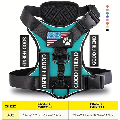 Service Dog Harness Vest with 5 ID Patches – Reflective Adjustable Oxford Vest with Breathable Mesh Lining, Service Dog ID System for Small Medium Large Dogs, Sizes XS-XL, Public & Mobility Aid