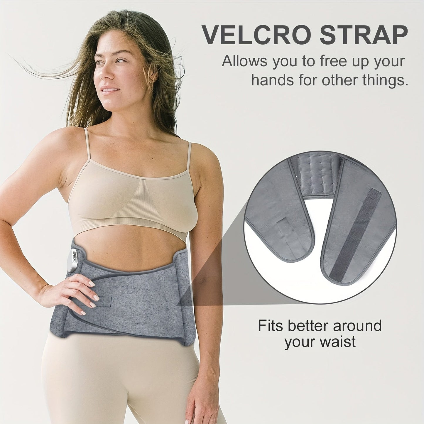 Electric Heating Belt for Back Pain Relief 12x24 Inch – 6 Heat Levels 104-149°F, 6-Hour Auto Shutoff, 4 Timers, Adjustable 24-45 Inch Waist, Washable Heated Waist Pad for Men and Women