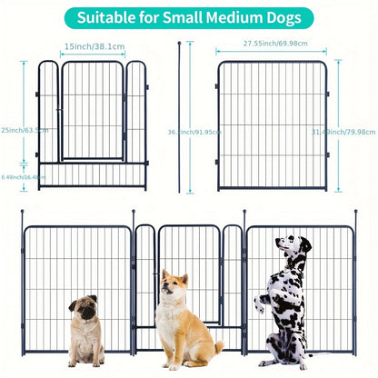 Outdoor Dog Playpen 8 Panels 32 Inch Hammer Design – Pre-Assembled Garden Dog Enclosure for Small to Medium Dogs, Yard Fence Barrier, Expandable Animal Pen
