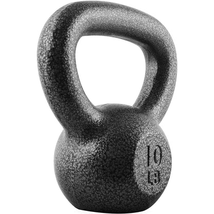 Cast Iron Kettlebell Hammerstone Painted – Flat Bottom, Wide No-Slip Grip, Home & Gym Strength Training, Full Body Workout & CrossFit, 10-50 LB Weight Options for Men & Women