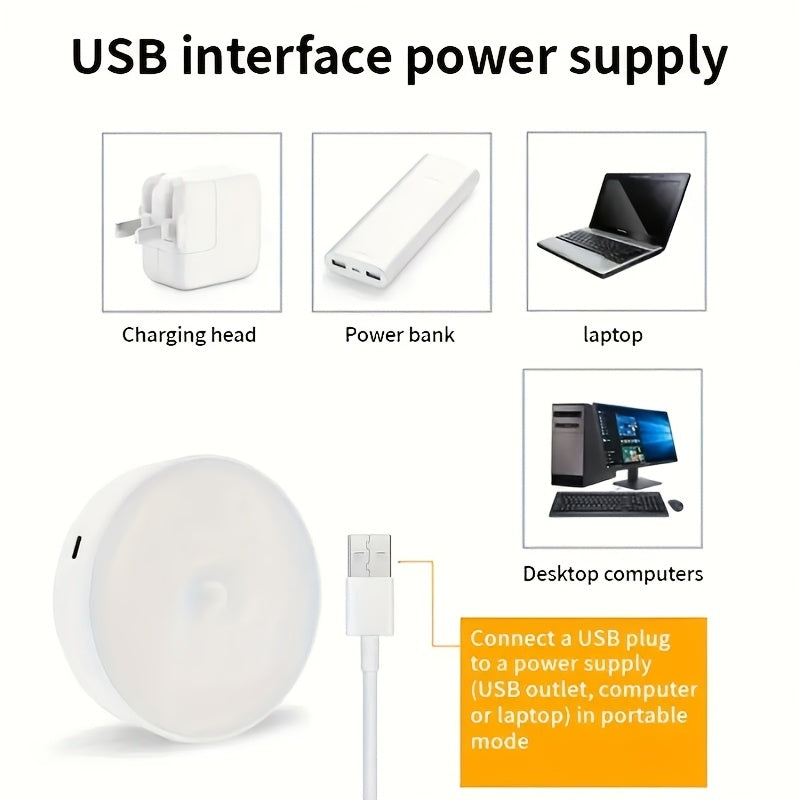 LED Motion Sensor Night Lights USB Rechargeable Wireless Dual Mode Adjustable Brightness Magnetic Mount – Under Cabinet Kitchen Hallway Stairs Closet 6 or 12 Pack