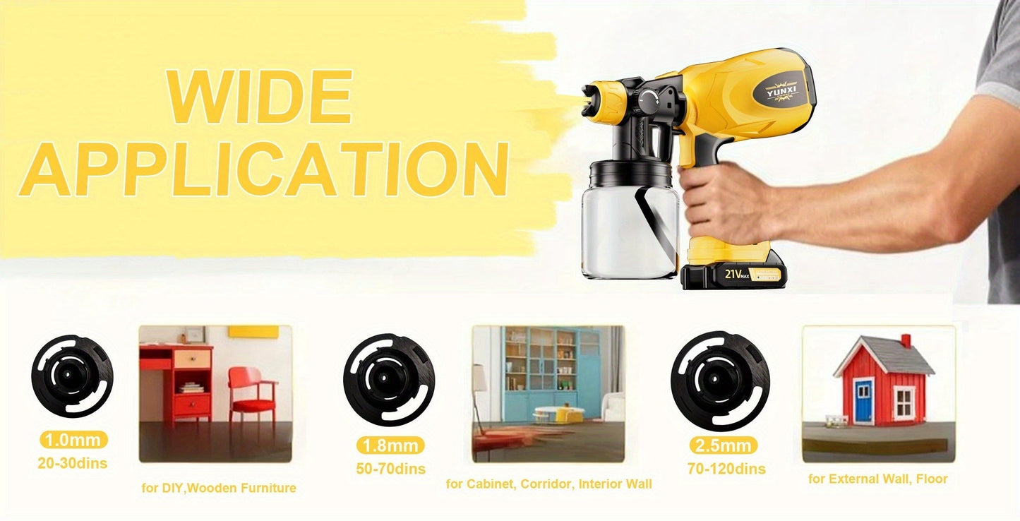 Electric HVLP Paint Sprayer Gun Airless 3 Spray Patterns 27oz Container Easy to Clean for House Painting Furniture Cabinets Fence Walls Doors Car Repair & DIY Projects – High Pressure Spray Gun